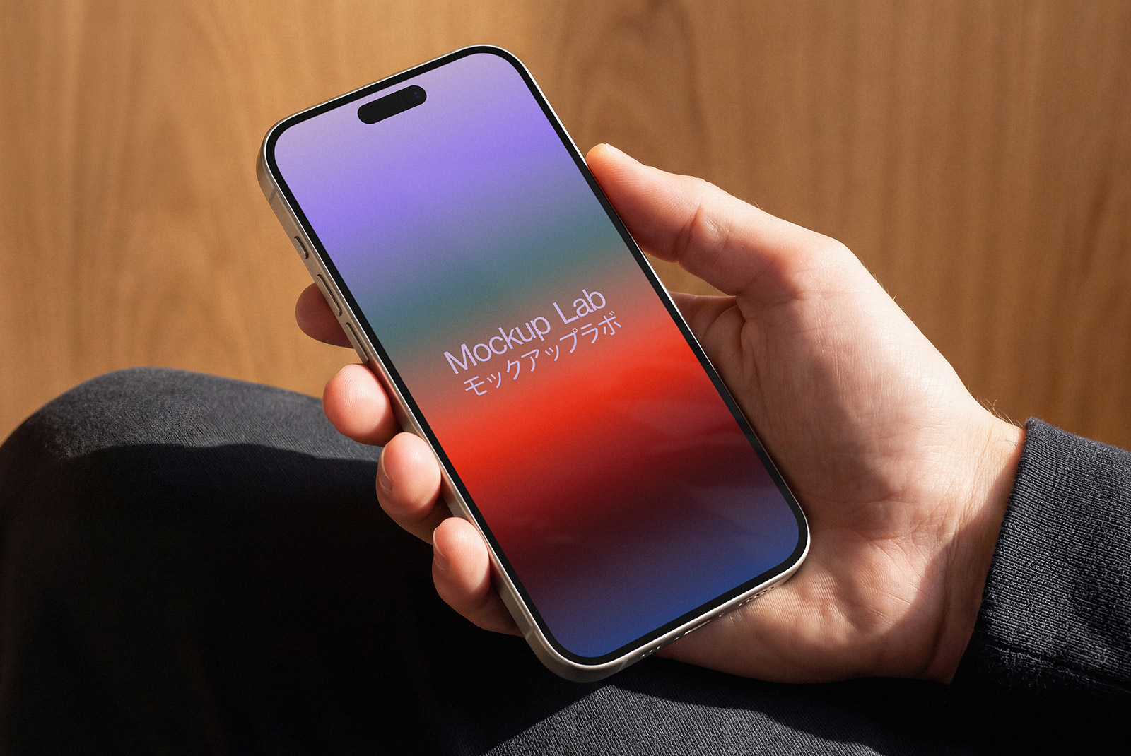 Front view of the iPhone 10ML mockup displaying a vibrant app interface.